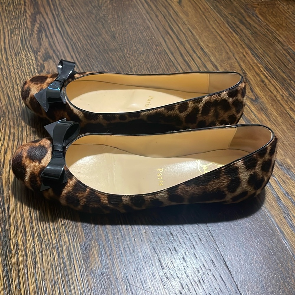 Christian Louboutin faux fur flats